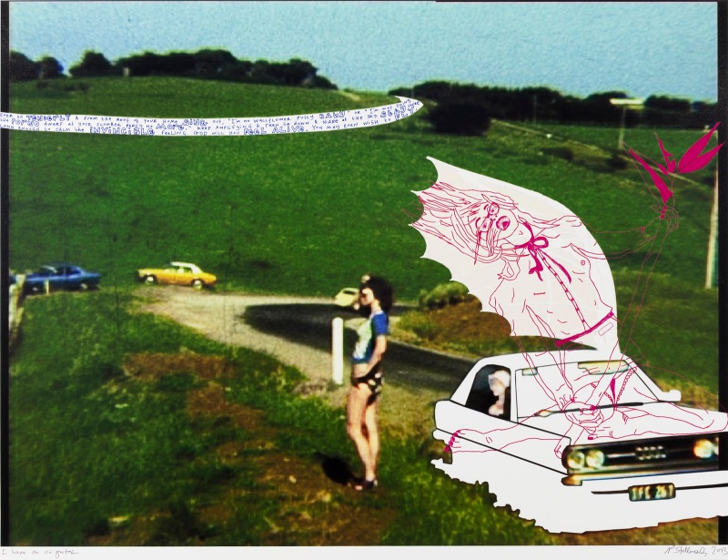 Natascha Stellmach, I have an air guitar, 2013, ink and pen on photo paper 69 x 86 cm, unique piece, courtesy Wagner+Partner Berlin